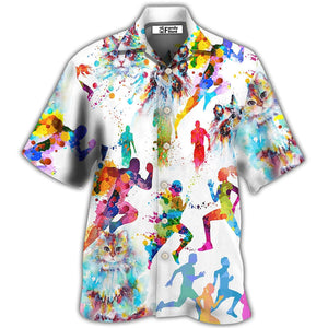 Cat I Like Cat And Running - Hawaiian Shirt