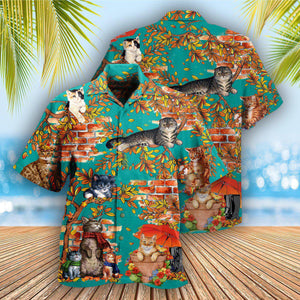 Cat In A Windy Day - Hawaiian Shirt