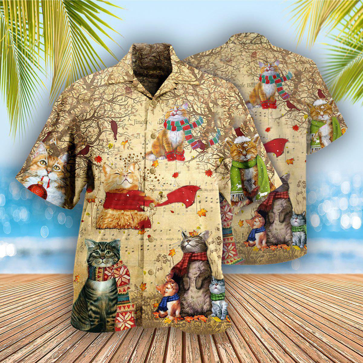 Cat In The Melody Of Life - Hawaiian Shirt