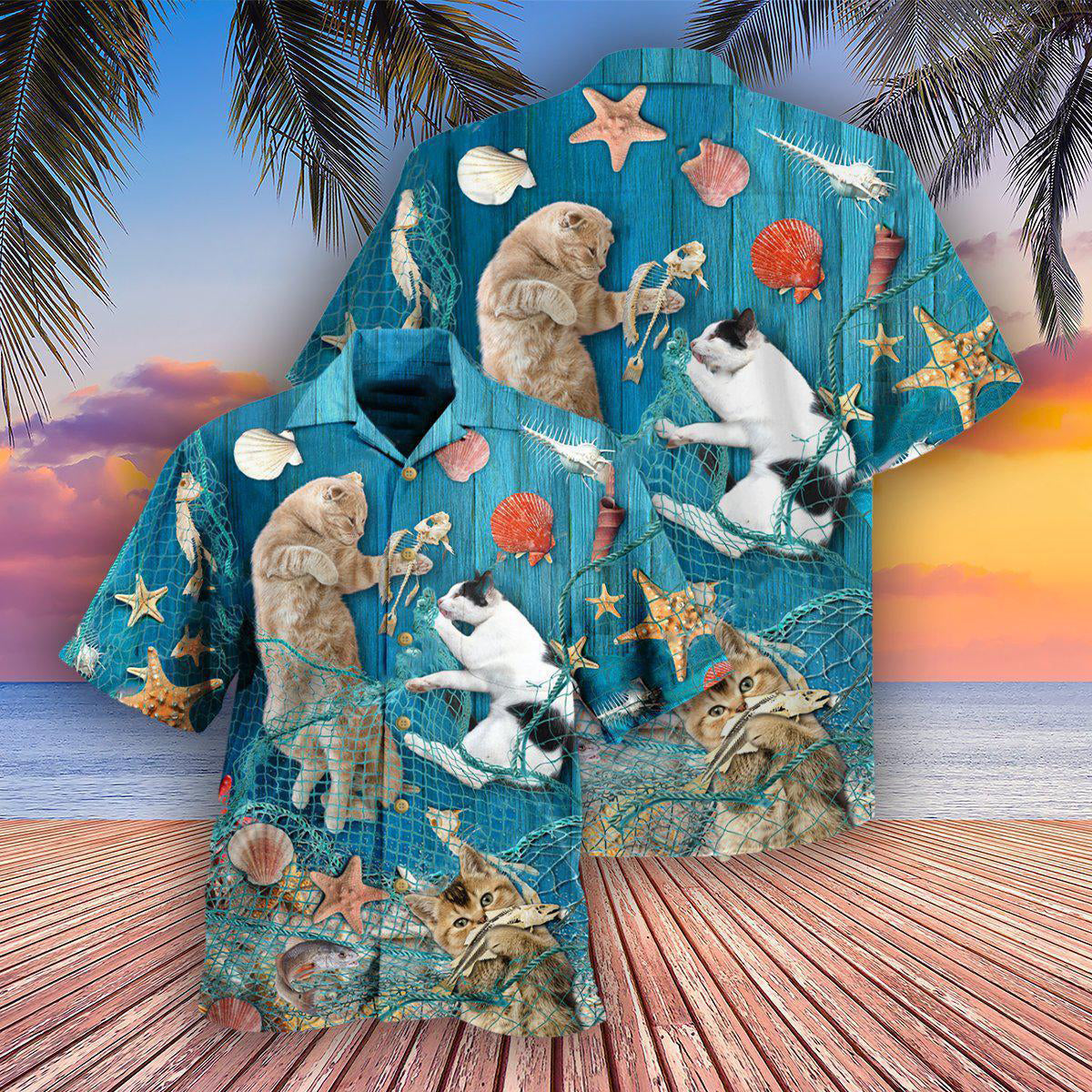 Cat Lazy On Beach - Gift For Cat Lovers - Hawaiian Shirt