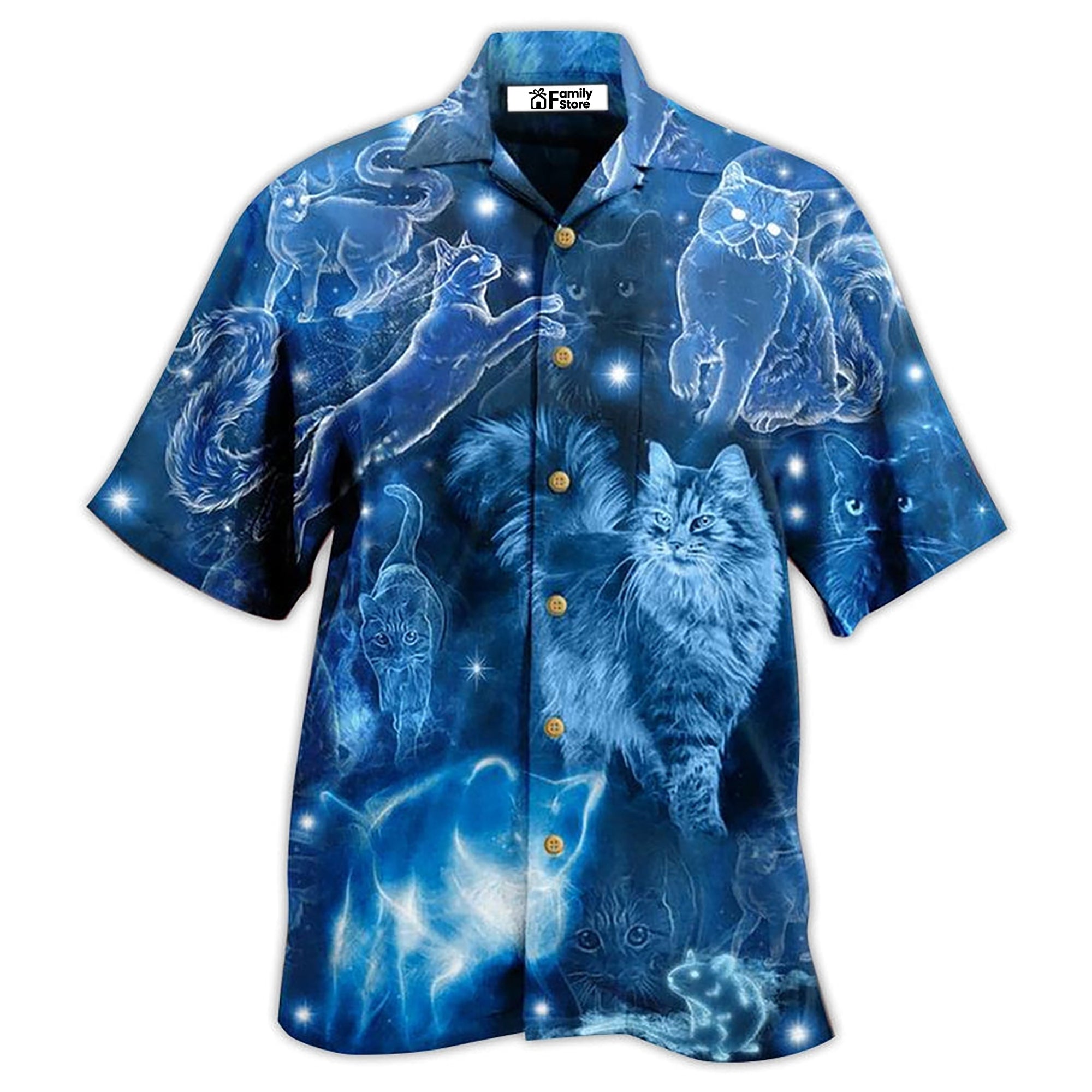 Cat Love Blue Neon Stunning - Gift For Cat Lovers - Hawaiian Shirt