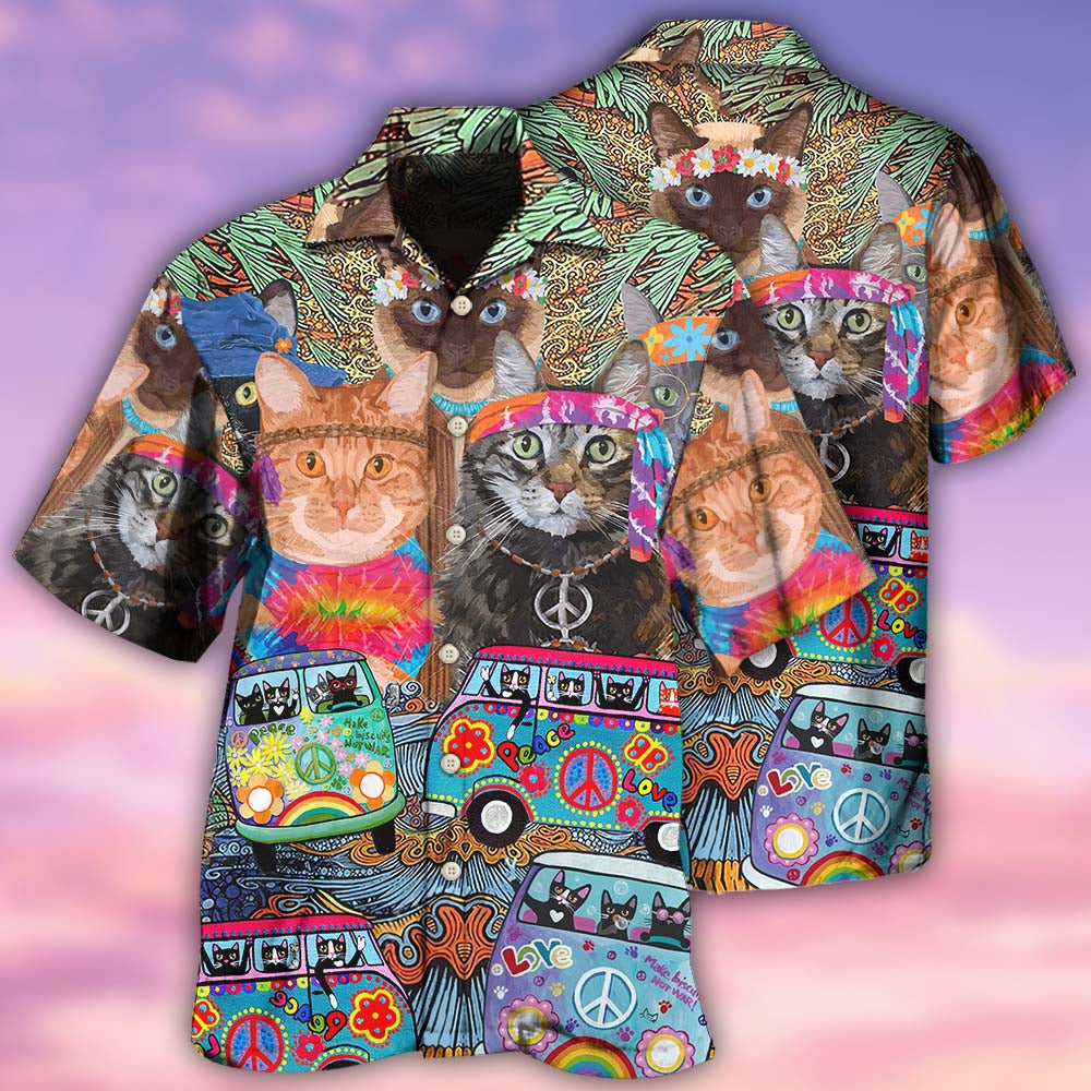 Cat Love Life In Bus - Gift For Cat Lovers - Hawaiian Shirt