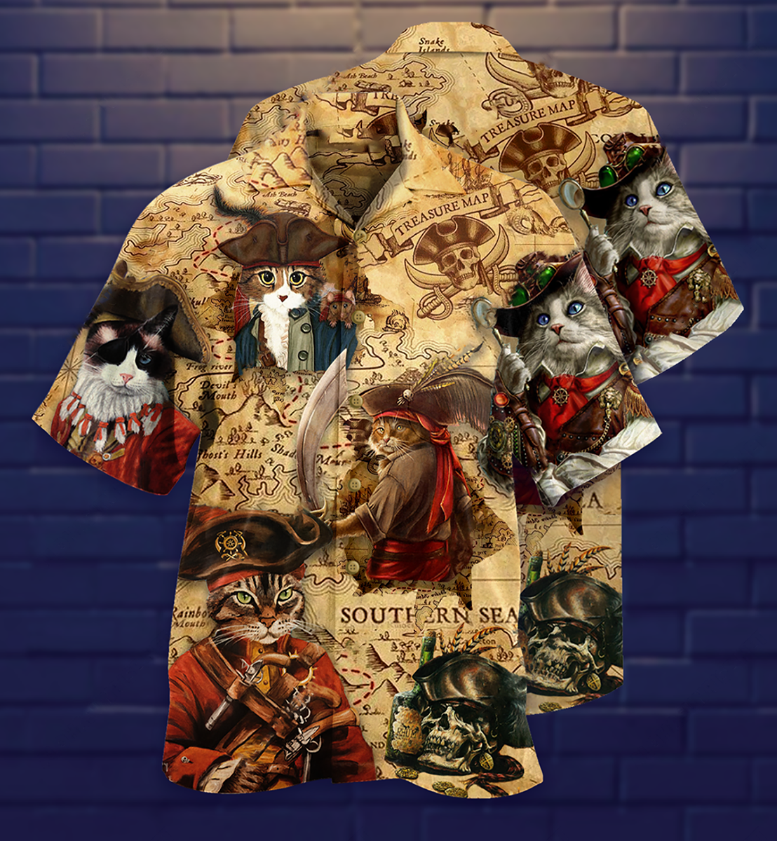 Cat Pirate Amazing Cool Style - Gift For Men And Women - Hawaiian Shirt