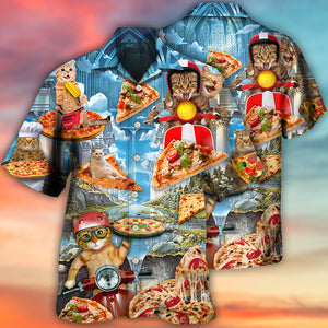 Cat Pizza Cat Funny Style - Hawaiian Shirt