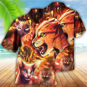 Cat Play Fire - Gift For Men And Women - Hawaiian Shirt