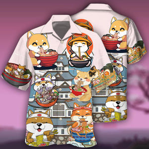 Cat Ramen Lovely Style - Gift For Men And Women - Hawaiian Shirt