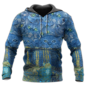 Cat Starry Night Art - Hoodie