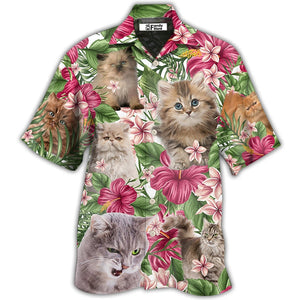 Cat Tropical Floral Persisan Cat - Hawaiian Shirt