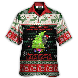 Cat Wreck The Tree Christmas Tree Light Funny Style - Hawaiian Shirt