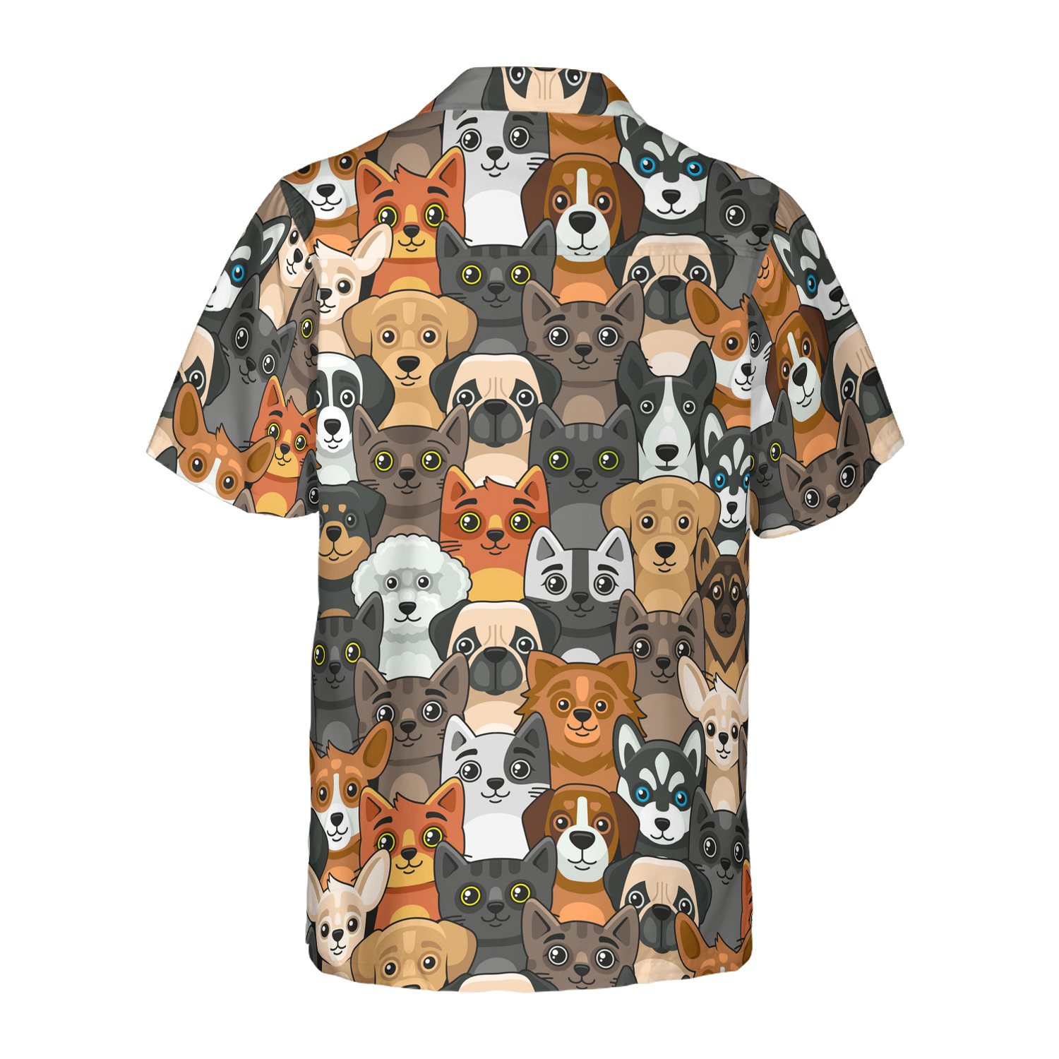 Cats And Dogs Seamless Pattern Hawaiian Shirt