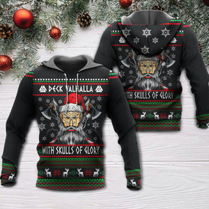 Christmas Deck Valhalla With Skull Of Glory - Hoodie