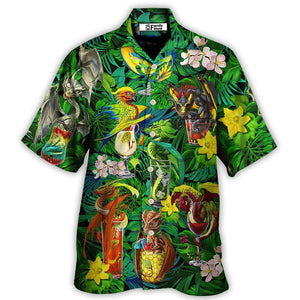 Cocktail And Dragon Tropical Hello Summer - Hawaiian Shirt