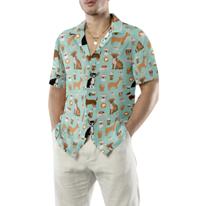 Coffee And Chihuahua Shirt For Men Hawaiian Shirt