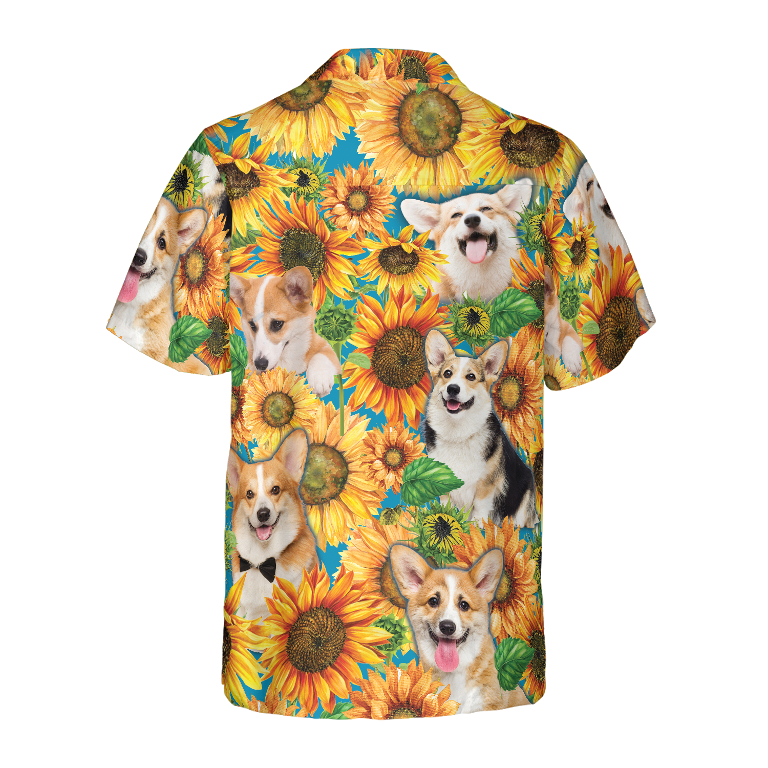 Corgi Lovers With Sunflower Hawaiian Shirt