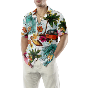 Corgi On The Beach Hawaiian Shirt For Men