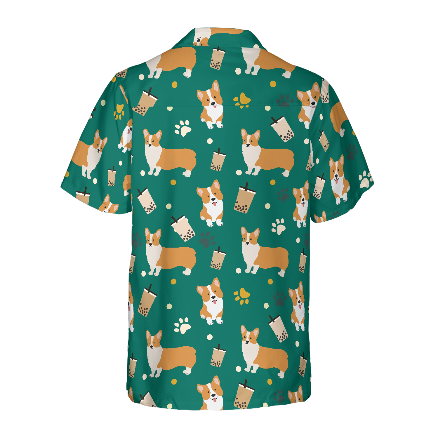 Corgi & Boba Tea Hawaiian Shirt