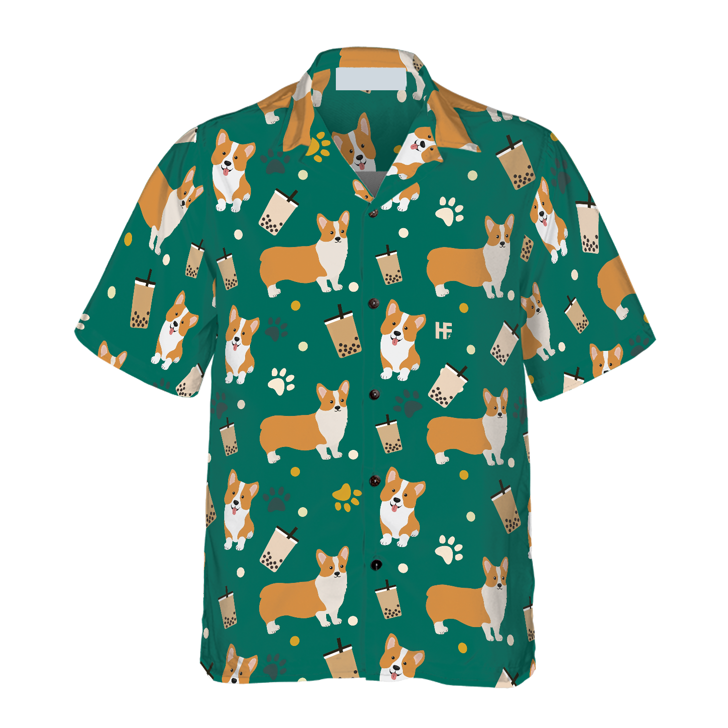 Corgi & Boba Tea Hawaiian Shirt