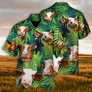 Cow Face Troll Funny Lover Cattle Tropical Style - Hawaiian Shirt