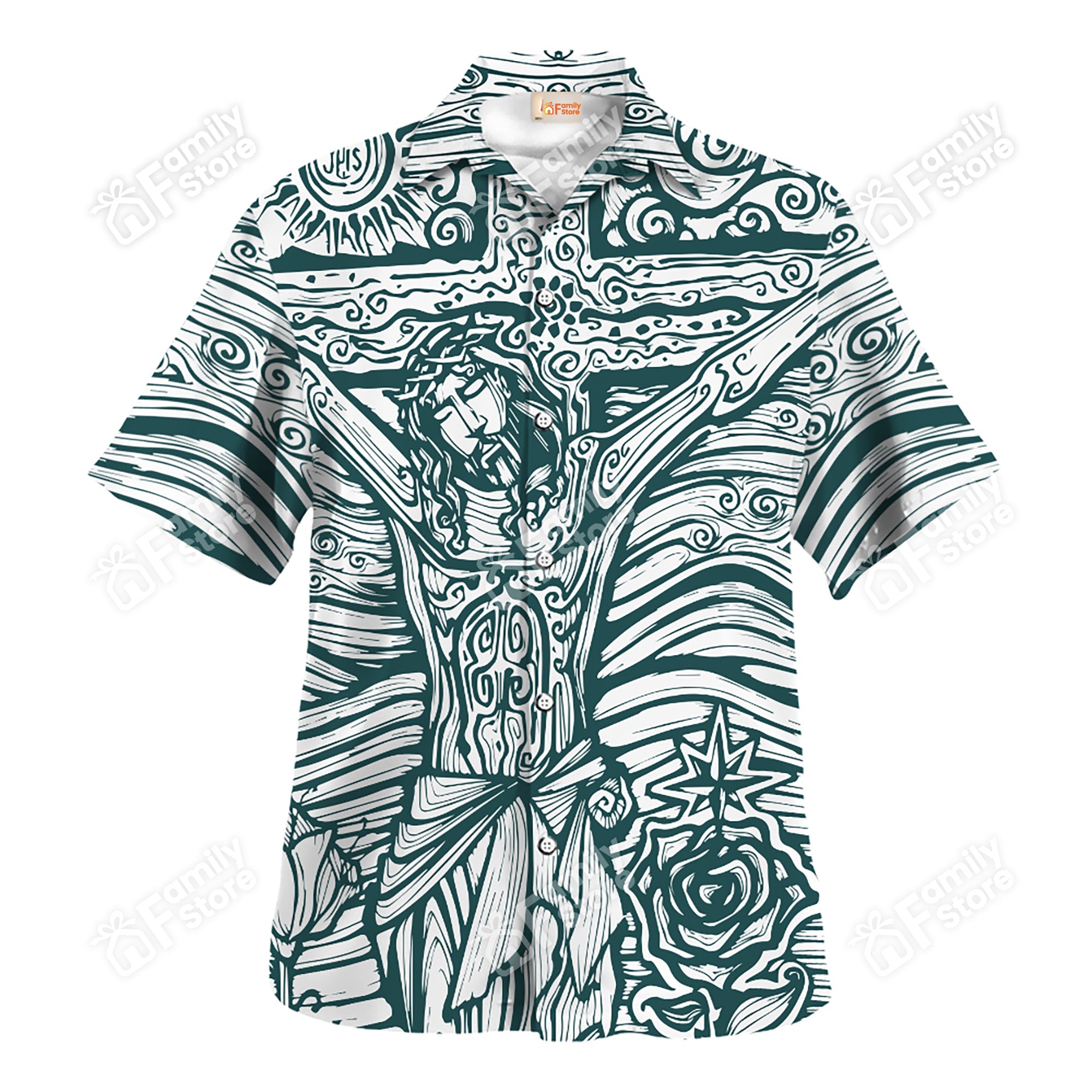 Crucifixion Of Jesus Picture Hawaiian Shirt