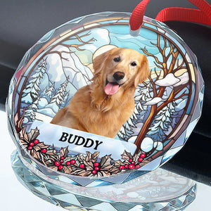 Custom Pet Photo - Pet Memorial - Personalized Glass Ornament DN100