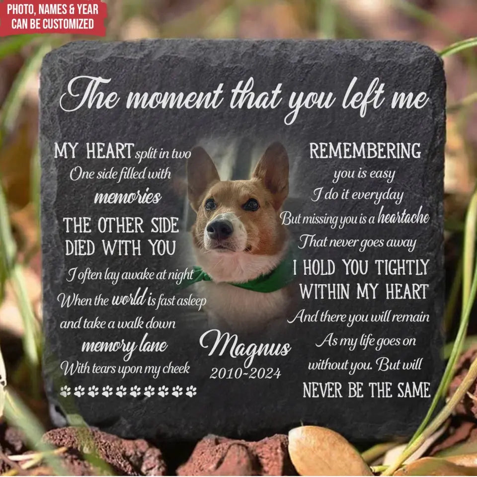 Custom Photo As My Life Goes On Without You But Will Never Be The Same - Pet Memorial - Personalized Stone DN100