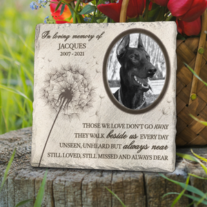 Custom Photo In Loving Memorial - Pet Memorial - Personalized Garden Stone DN100