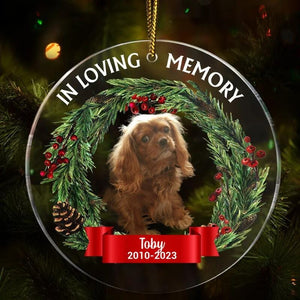 Custom Photo In Loving Memory - Pet Memorial - Personalized Acrylic Ornament DN100