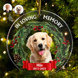 Custom Photo In Loving Memory - Pet Memorial - Personalized Acrylic Ornament DN100