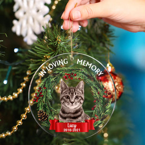 Custom Photo In Loving Memory - Pet Memorial - Personalized Acrylic Ornament DN100