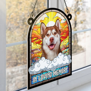 Custom Photo In Loving Memory - Pet Memorial - Personalized Stain Glass Window Suncatcher DN100