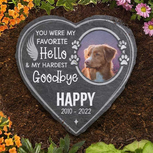 Custom Photo You Were My Favorite Hello And My Hardest Goodbye - Pet Memorrial - Personalized Stone DN100