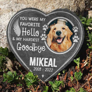 Custom Photo You Were My Favorite Hello And My Hardest Goodbye - Pet Memorrial - Personalized Stone DN100