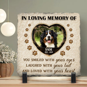 Custome Photo Heart And Paws - Pet Memorial - Personalized Stone DN100