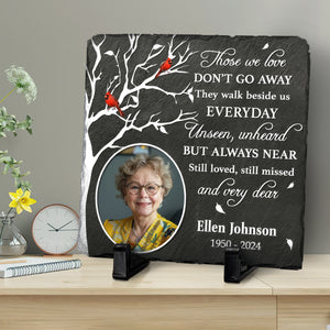 Custome Photo We Love Don’t Go Away - Pet Memorial - Personalized Stone DN100