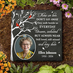 Custome Photo We Love Don’t Go Away - Pet Memorial - Personalized Stone DN100