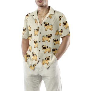 Cute Pugs Pattern Hawaiian Shirt