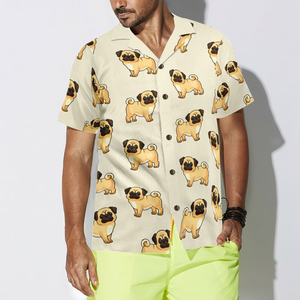 Cute Pugs Pattern Hawaiian Shirt