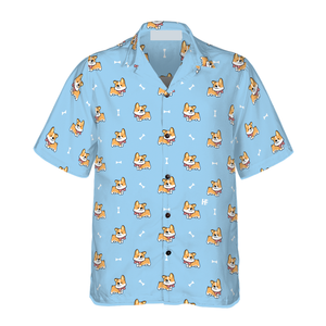 Cute Puppy Corgi Hawaiian Shirt