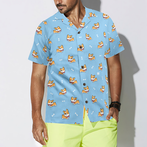 Cute Puppy Corgi Hawaiian Shirt