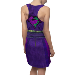 Descendants 3 Mal Purple And Green Costume - Racerback Dress