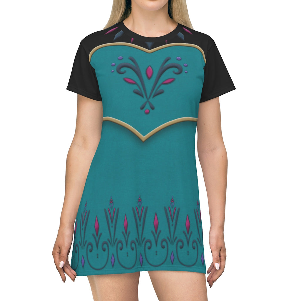 Elsa Coronation Frozen Cosplay Costume - Tshirt Dress