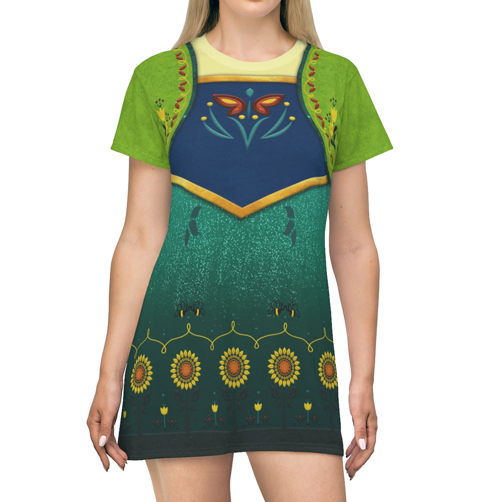 Anna Frozen 4 Cosplay Costume - Tshirt Dress