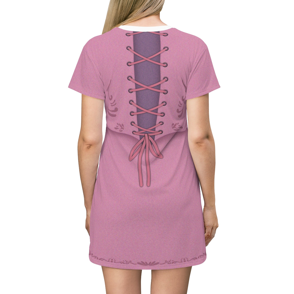 Rapunzel Pink Tangled Adventure Cosplay Costume - Tshirt Dress