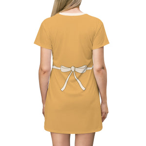 Tiana Yellow Waitress Princess And The Frog Adventure Costume - Tshirt Dress