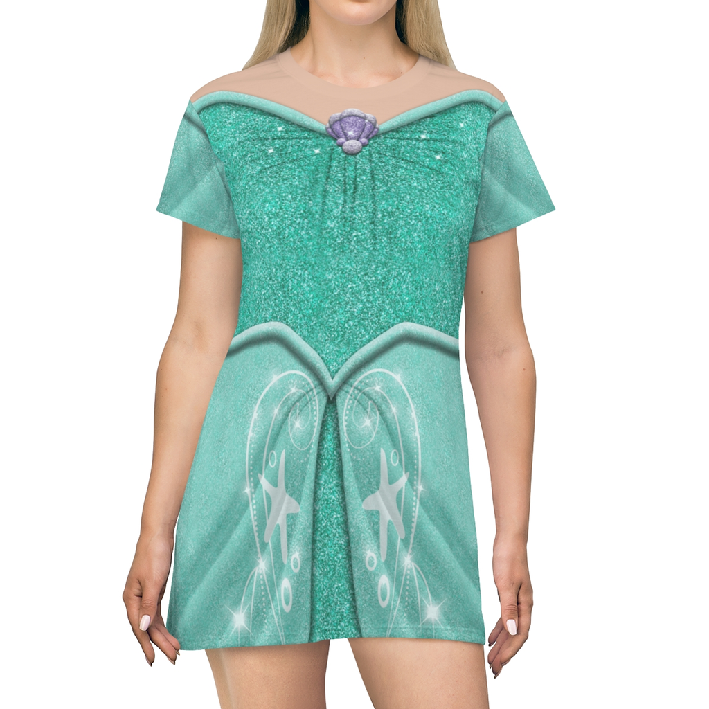 The Little Mermaid Evening Ariel Green Costume - Tshirt Dress