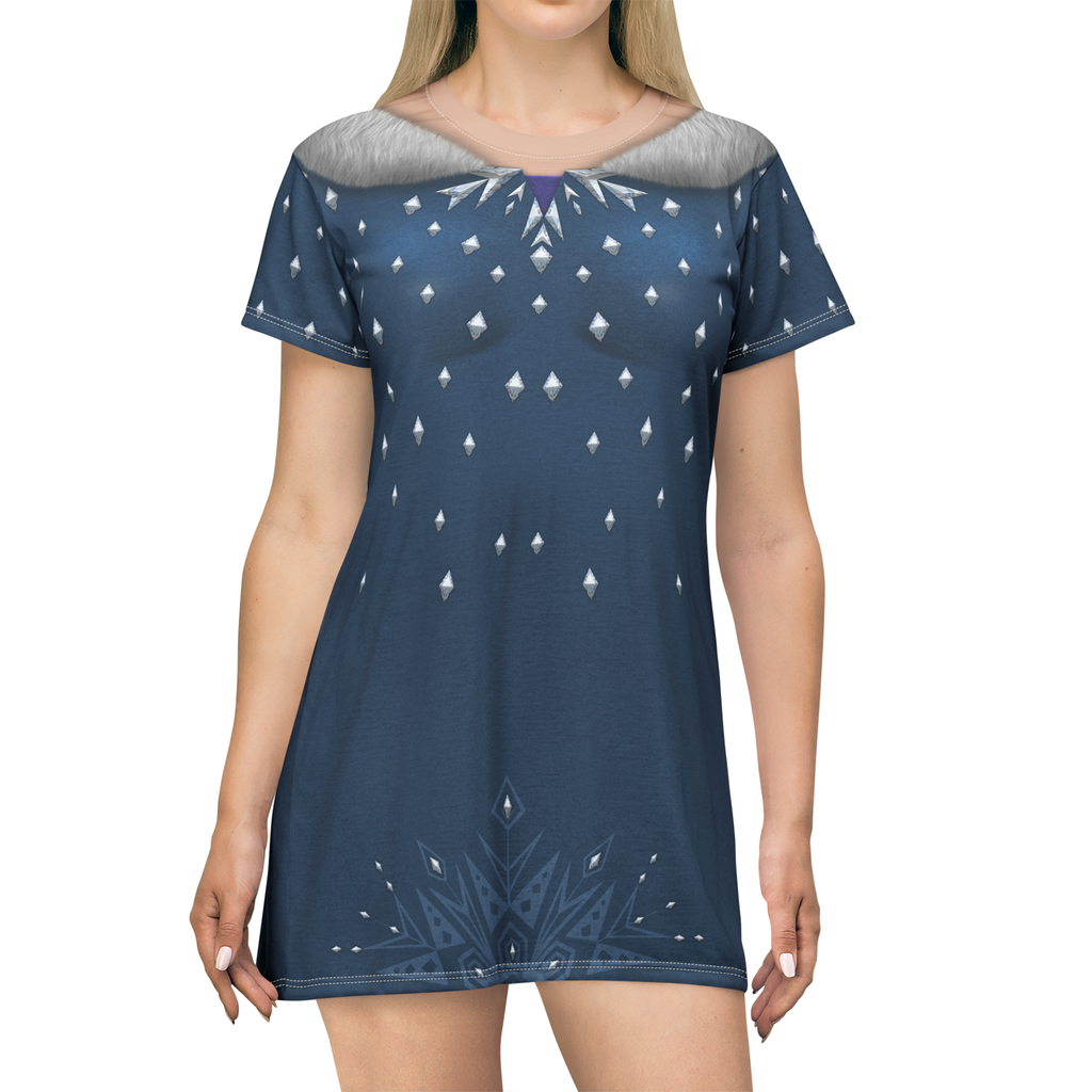 Elsa Olaf's Frozen Adventure Inspired Cosplay Costume - Tshirt Dress