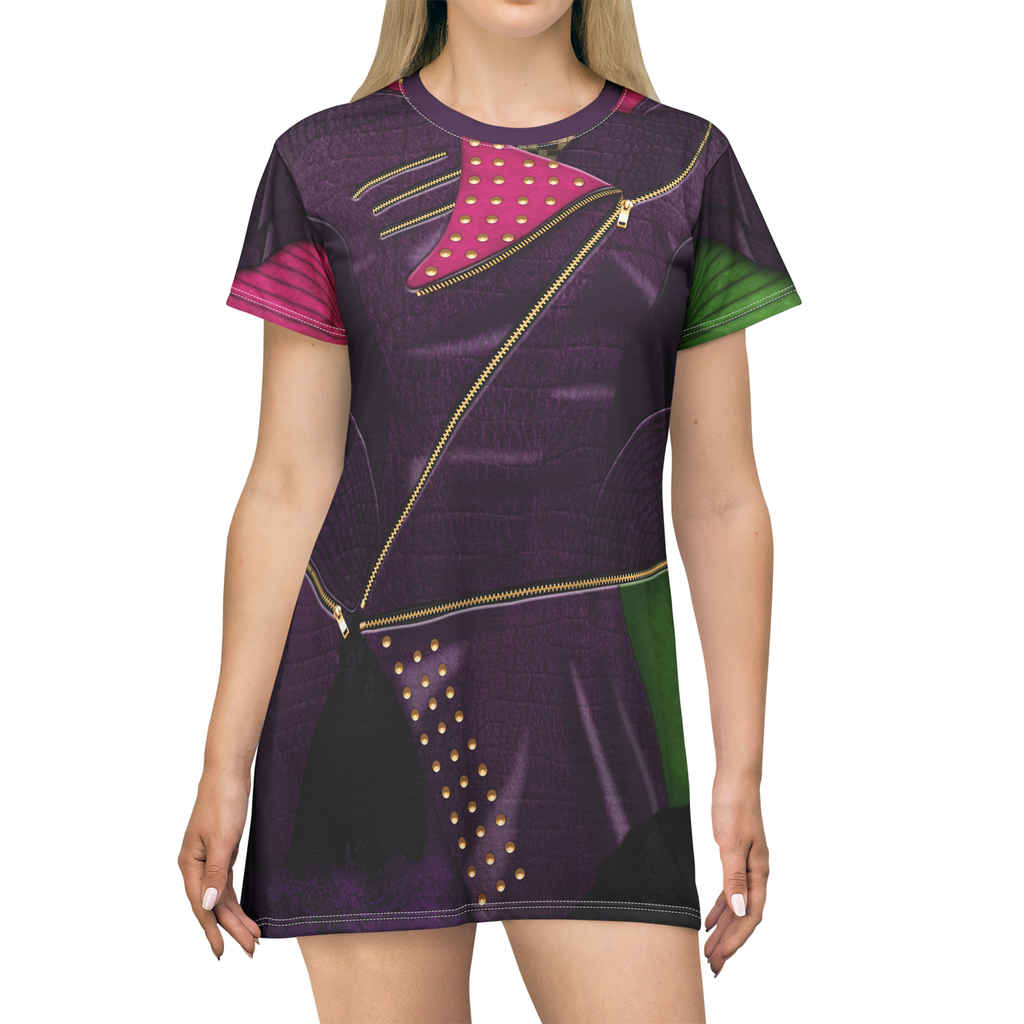 Descendants Mal Purple Cosplay Costume - Tshirt Dress