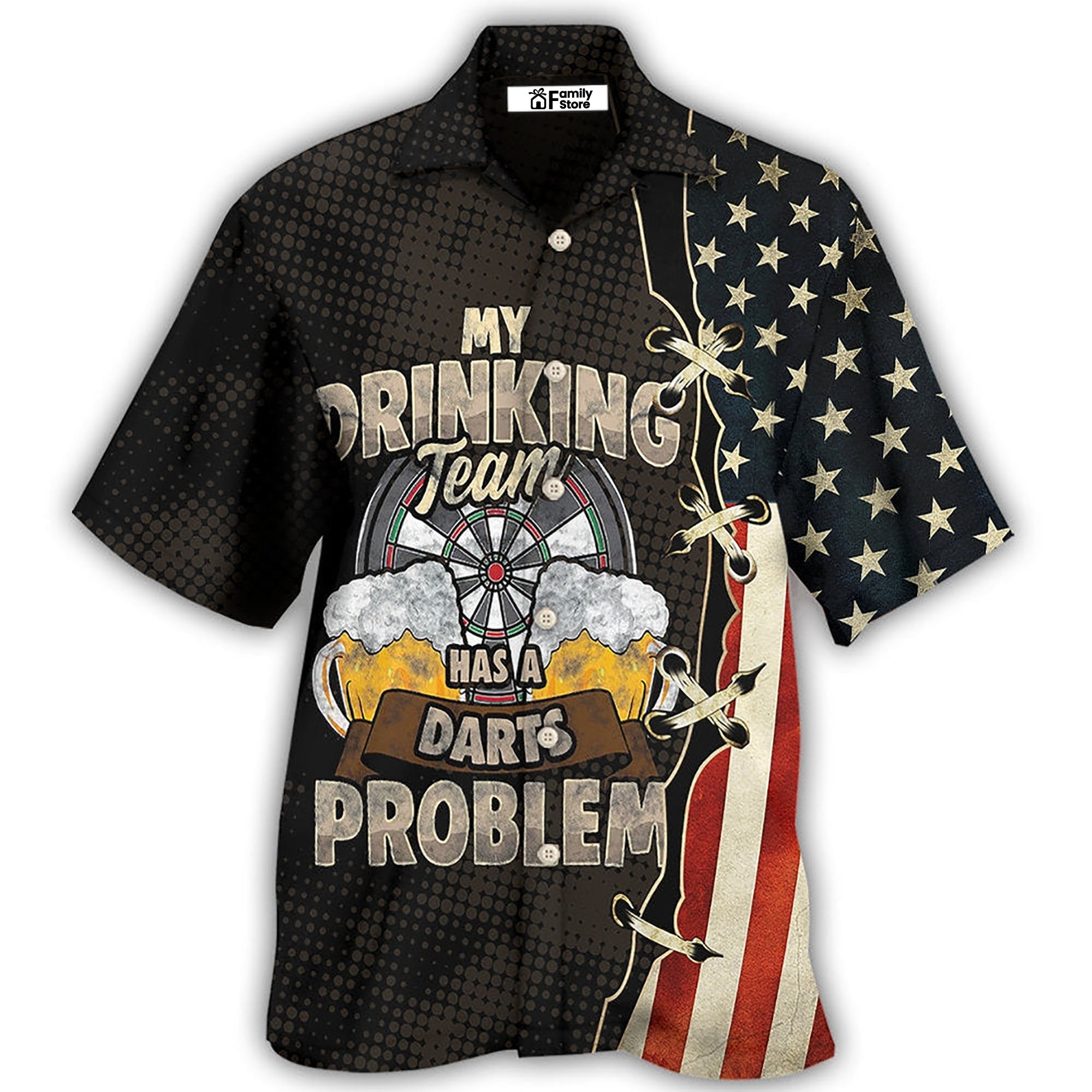 Darts Independence Day My Drinking Team - Hawaiian Shirt