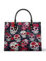 DayoftheDeadRedSugarSkull_RoseGothicFloral PersonalizedLeatherHandbag