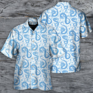 DnD Blue Dragon And White - Hawaiian Shirt